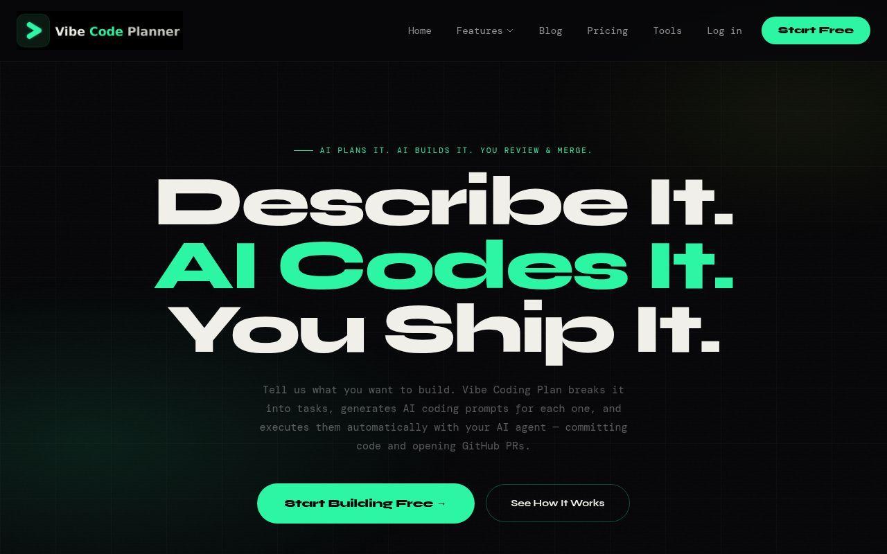 Vibe Code Planner screenshot